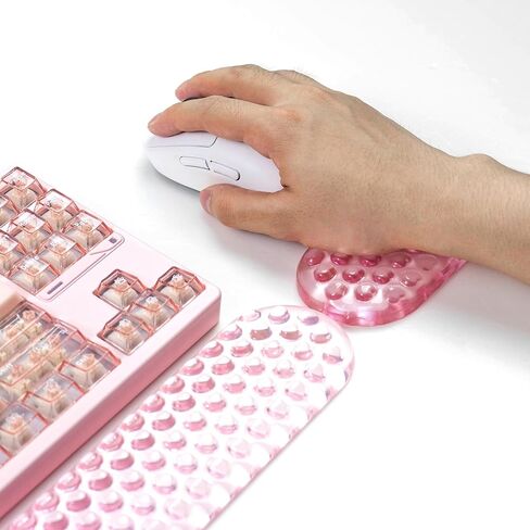 Ergonomic Gel Keyboard and Mouse Wrist Rest Set – Light Pink Wrist Rest for Computer Keyboard 75% 80%, Comfort & Support for Typing and Gaming in Saudi Arabia