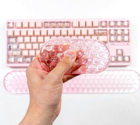 Ergonomic Gel Keyboard and Mouse Wrist Rest Set – Light Pink Wrist Rest for Computer Keyboard 75% 80%, Comfort & Support for Typing and Gaming in Saudi Arabia