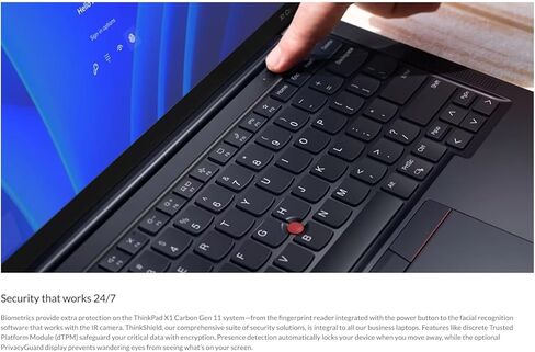 Lenovo Gen 11 ThinkPad X1 Carbon Laptop with Intel Core i7-1365U vPro Processor, 14" WUXGA 100% sRGB Anti-Glare Touchscreen, 32GB LPDDR5 RAM, 1TB Gen4 Performance SSD, Thunderbolt, and Windows 11 Pro in Saudi Arabia