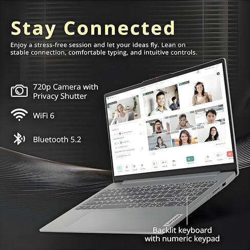 Lenovo New Business Ideapad Laptop with Microsoft Office, AMD Ryzen 5 5625U (Outperforms i7-1260U), 15.6" FHD TN Anti-Glare Display, 16GB RAM, 1TB SSD, Backlit Keyboard, Windows 11 Pro, WOWPC USB in Saudi Arabia