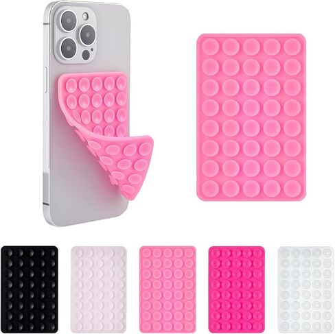 2 حزمة السيليكون قبضة الشفط على الوجهين-40 كوبًا لكل جانب ، وقاعة قوية لأجهزة iPhone ، و Galaxy ، و Pixel ، و Android-خالية من اليدين لصور شخصية ومقاطع الفيديو (الطباشير الوردي) in Kuwait