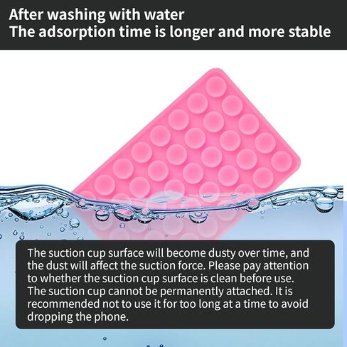 2 حزمة السيليكون قبضة الشفط على الوجهين-40 كوبًا لكل جانب ، وقاعة قوية لأجهزة iPhone ، و Galaxy ، و Pixel ، و Android-خالية من اليدين لصور شخصية ومقاطع الفيديو (الطباشير الوردي) in Kuwait