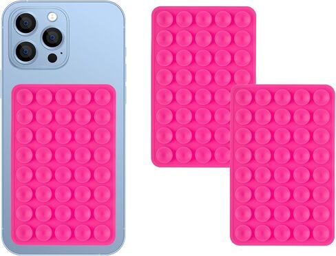 2 حزمة السيليكون قبضة الشفط على الوجهين-40 كوبًا لكل جانب ، وقاعة قوية لأجهزة iPhone ، و Galaxy ، و Pixel ، و Android-خالية من اليدين لصور شخصية ومقاطع الفيديو (الطباشير الوردي) in Kuwait