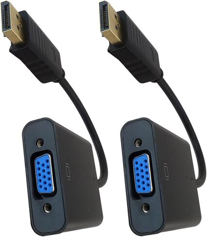 New 2 Pack DisplayPort to VGA Adapter DP to VGA Converter for Laptop, PC, Monitor, Projector, HDTV 1080p Full HD Support in Saudi Arabia