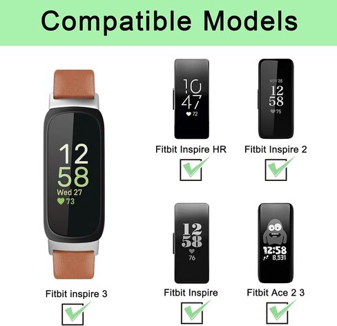 AK Leather Band متوافق مع Fitbit Inspire 3 فرق للنساء ، حزام بديل للجلود الكلاسيكي للحبوب الكلاسيكية لـ Fitbit Inspire 3 Tracker in Kuwait