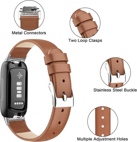 AK Leather Band متوافق مع Fitbit Inspire 3 فرق للنساء ، حزام بديل للجلود الكلاسيكي للحبوب الكلاسيكية لـ Fitbit Inspire 3 Tracker in Kuwait