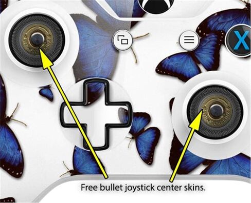 WraptorSkinz Decal Vinyl Skin Wrap compatible with XBOX One S/X Controller - Butterflies Blue (CONTROLLER NOT INCLUDED) in Saudi Arabia