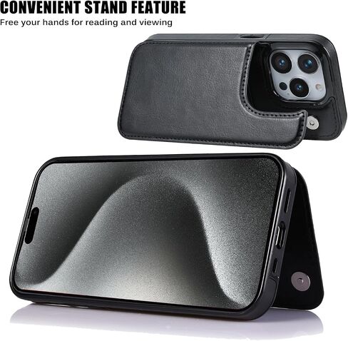 Wallet Case Compatible with iPhone 16 pro, Slim Protective case with Card Holder,Premium PU Leather Kickstand Card Slots Case with Double Magnetic Clasp for iPhone 16 pro 6.3“-White in Kuwait