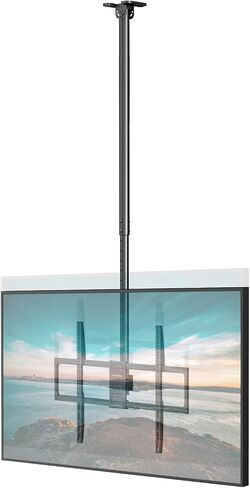 جبل تلفزيون السقف - قوس تلفزيون سقف قابل للتعديل قابل للتعديل يناسب أقصى 100 بوصة LCD LED OLED 4K ، يدعم جبل السقف القطب حتى 176 رطلاً ، Max Vesa 800x600mm ، Black in Kuwait
