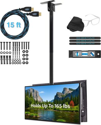 CHEETAH DUAL CEAIL TV MOUNT مقابل 37-86 بوصة أجهزة تلفزيون ، أقصى 165 رطل ، VESA 600 (كل شاشة) طويلة 114 "mextension (9.5 قدم). يدعم أجهزة التلفزيون الأحدث إلى 100" ، يتصاعد مقببة أو في سقف ، 360 دوارة + 15 ميل in Kuwait