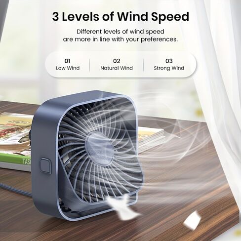 4.7 Inch Small USB Desk Fan, 3-Speed Portable & 360°Rotatable, USB-Powered Desktop Fan for Home Office Bedroom Dorm Indoor Outdoor Summer Gift in Saudi Arabia