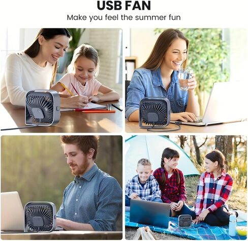 4.7 Inch Small USB Desk Fan, 3-Speed Portable & 360°Rotatable, USB-Powered Desktop Fan for Home Office Bedroom Dorm Indoor Outdoor Summer Gift in Saudi Arabia