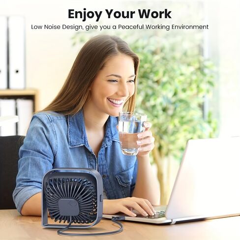 4.7 Inch Small USB Desk Fan, 3-Speed Portable & 360°Rotatable, USB-Powered Desktop Fan for Home Office Bedroom Dorm Indoor Outdoor Summer Gift in Saudi Arabia