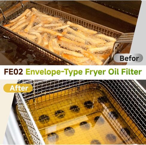 FE02 Envelope-Type Fryer Oil Filter 15 1/2" x 14" 100 Sheets Compatible with RF HUNTER Ecco One ＆ Hf Series in Kuwait