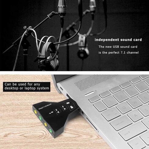 خارجي افتراضي 7.1 USB 3D صوت بطاقة صوتية محول قناة محول الكمبيوتر المحمول in Saudi Arabia