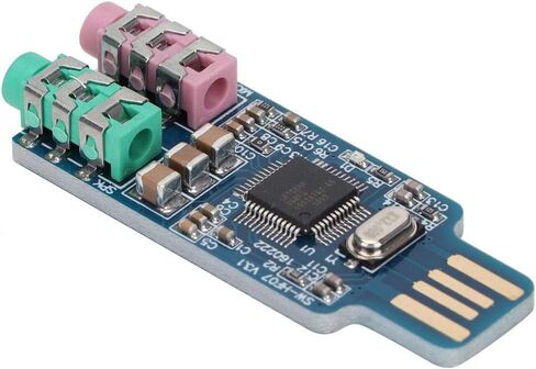 FOCKT USB SOUND CARD CM108 محول صوت خارجي لجهاز الكمبيوتر المحمول للكمبيوتر - محمول ومريح ، وتوصيل وتشغيل - مناسب لـ WinXP ، in Kuwait