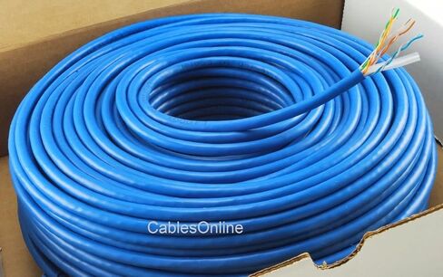 CablesOnline, 250FT Solid CAT6E CMR 550-Mhz, High-Performance 23-AWG Copper Bulk Cable, Blue, U6-B250B in Saudi Arabia