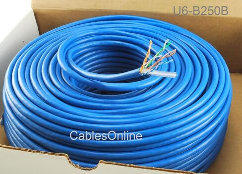 CablesOnline, 250FT Solid CAT6E CMR 550-Mhz, High-Performance 23-AWG Copper Bulk Cable, Blue, U6-B250B in Saudi Arabia
