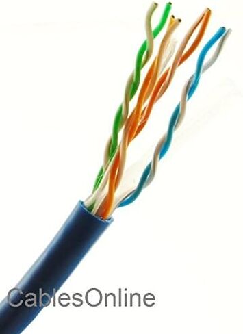 CablesOnline, 250FT Solid CAT6E CMR 550-Mhz, High-Performance 23-AWG Copper Bulk Cable, Blue, U6-B250B in Saudi Arabia