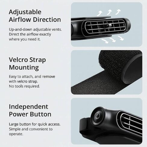 مروحة تبريد مقعد USB المقعدة-مروحة مسند رأس ثلاث سرعات للمقعد الخلفي ، الشاحنة ، التنقل ، الحيوانات الأليفة والرحلات على الطرق-تثبيت هادئ وقابل للتعديل وخالي من الأدوات-تم تصميمه من أجل حرارة الصيف والمحركات الطويلة (ب رمادي) in Saudi Arabia