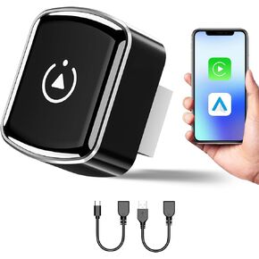 2 in 1 Wireless Carplay Adapter, Mini Auto Wireless CarPlay & Android Adapter with USB/USB-C Port, Connection Stable No Delay Compatible with iOS 10+, Android 11+ in Saudi Arabia