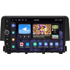 JOYING Car Radio for Honda Civic 2016-2021 Android 13 Car Stereo 9 Inch Head Unit with Carplay & Android Auto, Mirror Link, GPS Navigation, Bluetooth 5.0, Volume Knob(JY-HT145N8) in Saudi Arabia