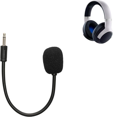 ميكروفون Kwmobile متوافق مع Razer Kaira Pro - MIC بديل لسماعات الألعاب - الأسود in Saudi Arabia