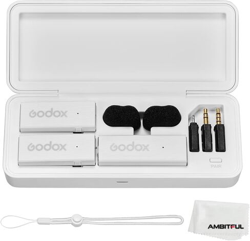 ميكروفون GODOX MoveLink Mini 2.4 جيجا هرتز اللاسلكي Lavalier لسيناريوهات متنوعة، مثل تسجيل الفيديو، والبث، والبث، والمقابلات، ومنتجي الفيديو (LT-KIT1-أسود) in Saudi Arabia