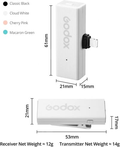 ميكروفون GODOX MoveLink Mini 2.4 جيجا هرتز اللاسلكي Lavalier لسيناريوهات متنوعة، مثل تسجيل الفيديو، والبث، والبث، والمقابلات، ومنتجي الفيديو (LT-KIT1-أسود) in Saudi Arabia