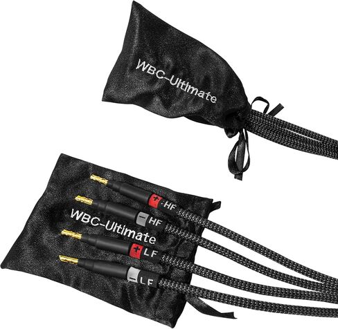 أفضل كابلات في العالم 10 أقدام في نهاية المطاف - 12 AWG - فائقة النخاع OFC - زوج مكبر صوت AUM -AMP الممتاز مع سدادات Banana Gold Banana و Carbon Tweed سترة in Saudi Arabia