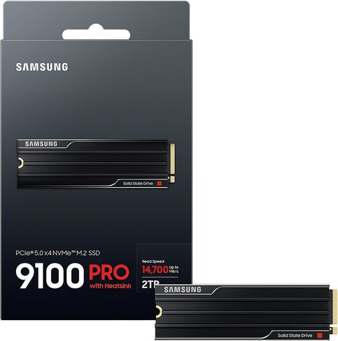 Samsung Memory MZ-VAP2T0CW 9100 PRO 2TB SSD الداخلية مع الحرارة الحرارية ، PCIE 5.0 X4 ، NVME 2.0 ، SSD المصمم للمحترفين واللاعبين ، متوافق مع PC & PLAYSTATION 5 ، 5 سنوات ضمان محدود (الإصدار المملكة المتحدة) in Saudi Arabia