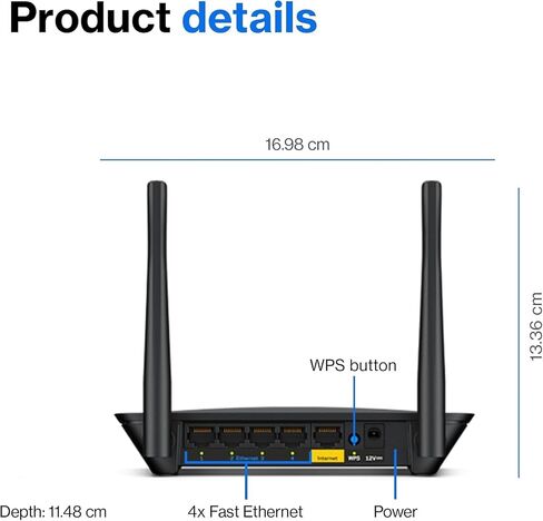 Linksys E5350 WiFi 5 جهاز توجيه مزدوج النطاق AC1000 ، الإعداد الشرقي ، اتصالات WiFi موثوقة وسرعات WiFi (متجددة) in Saudi Arabia