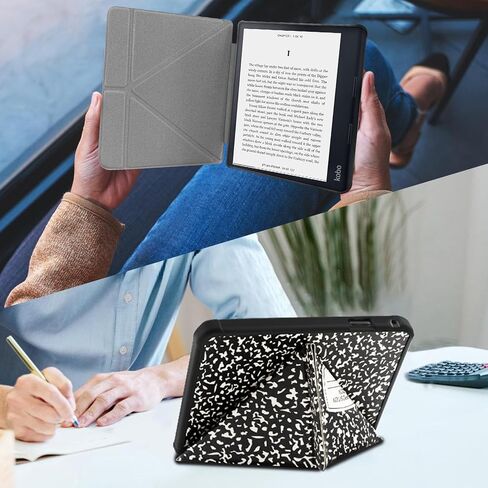 حالة متوافقة مع قارئ kobo sage 8 بوصة e (النموذج: N777 N778K ، 2021 إصدار) ، يتضمن حامي الشاشة - غطاء جلدي PU مع النوم التلقائي/الاستيقاظ in Saudi Arabia