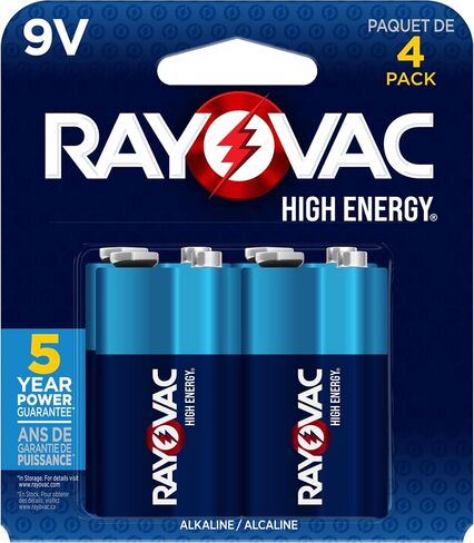 Rayovac High Energy 9V Batteries (4 Pack), Alkaline 9 Volt Batteries in Saudi Arabia