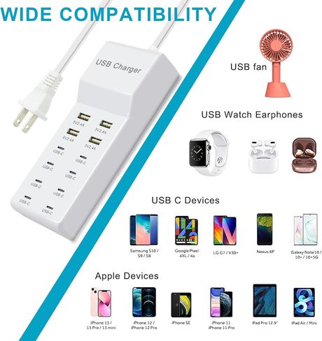 محطة شحن USB شاحن حائط متعدد المنافذ شحن سريع in Kuwait