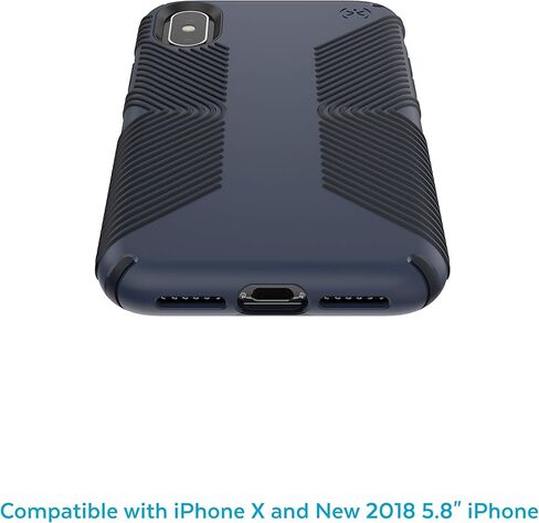منتجات سبيك، حافظة Presidio Grip لهاتف iPhone Xs/iPhone X، باللون الأزرق الكسوف/الكربون الأسود in Saudi Arabia