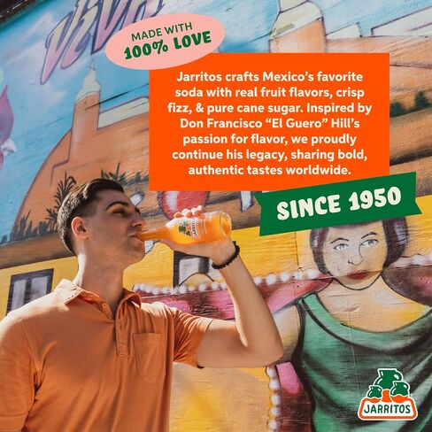 Jarritos - الصودا المكسيكية ، حزمة متنوعة من 3 نقنات (17.7 أوقية ، 24 زجاجة) - 12 ماندرين ، 6 لايم ، و 6 أناناس - السكر الحقيقي قصب - مصنوع في المكسيك - النكهة الطبيعية الصودا البوب ​​- الحفلات والشواء in Saudi Arabia