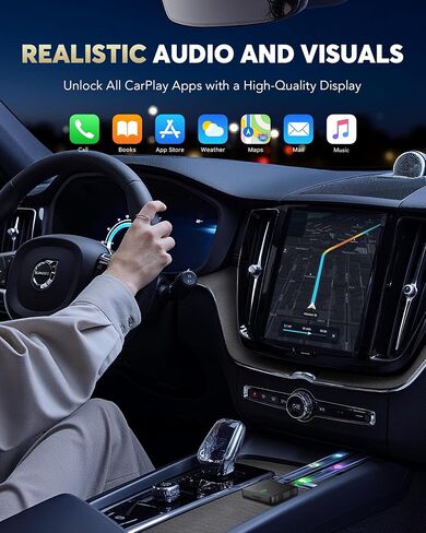 محول CarPlay اللاسلكي و Android Auto - Plug & Play ، AI Box Support Netflix/Youtube ، Mini Car Play Wireless Adapter ، يناسب سيارات CarPlay السلكية OEM in Saudi Arabia