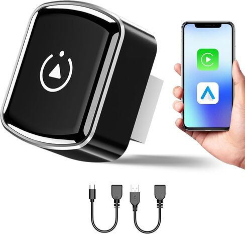 2 في 1 محول Carplay اللاسلكي ، Mini Auto Wireless Carplay & Android Adapter مع منفذ USB/USB-C ، اتصال مستقر لا يوجد تأخير متوافق مع iOS 10+ ، Android 11+ in Saudi Arabia