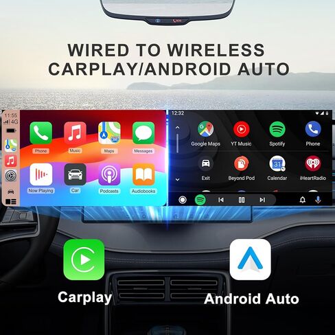 2 في 1 محول Carplay اللاسلكي ، Mini Auto Wireless Carplay & Android Adapter مع منفذ USB/USB-C ، اتصال مستقر لا يوجد تأخير متوافق مع iOS 10+ ، Android 11+ in Saudi Arabia
