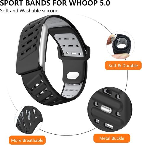 فرقة Sport ذات العضلة ذات الرأسين المتوافقة مع Whoop 5.0 One و Peak ، معصمين بديل للسيليكون القابل للتعديل في السيليكون القابل للتعديل في السيليكون القابل للتعديل. in Kuwait