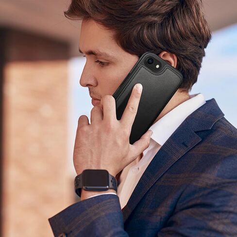 DJDuck مصمم ل iPhone 7/8/SE2020/SE2022 محفظة مع حامل البطاقة ، [غطاء القفل المغناطيسي] [RFID حظر حماية الجلود] نساء مقاوم للصدمة من الرجال 4.7 بوصة ل Apple 7/8/S2 فاتح بني in Saudi Arabia