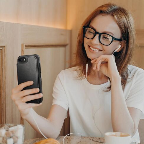 DJDuck مصمم ل iPhone 7/8/SE2020/SE2022 محفظة مع حامل البطاقة ، [غطاء القفل المغناطيسي] [RFID حظر حماية الجلود] نساء مقاوم للصدمة من الرجال 4.7 بوصة ل Apple 7/8/S2 فاتح بني in Saudi Arabia