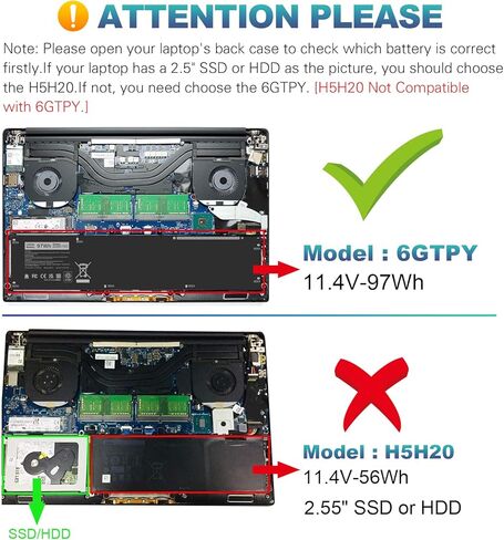 Fancy Buying 33YDH Laptop Battery for Dell Inspiron 17 7000 7778 7779 7786 7773 15 7577 G3 3579 3779 G5 5587 G7 7588 Latitude 13 3380 14 3490 15 3590 3580 Vostro 15 7580 7570 PVHT1 P30E 81PF3 081PF3 in Kuwait