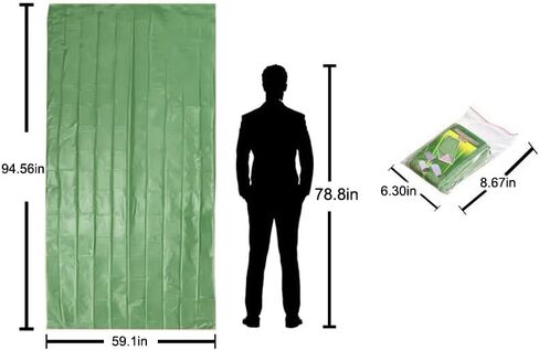 Outdoor Lifesaving Blanket Emergency Tent Thermal Blanket Tent Sun Protection Space Blanket,Green in Saudi Arabia