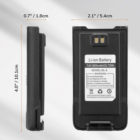 قامت Baofeng بترقية بطارية BL-9 2800 MAH USB-C مع كابل الشحن ، وبطارية بديلة للراديو ثنائية الاتجاه لـ UV-9R ، و UV-9G ، و GT-3WP ، و UV-9R Pro ، و GMRS-9R ، و Black (مع منفذ USB-C) in Kuwait