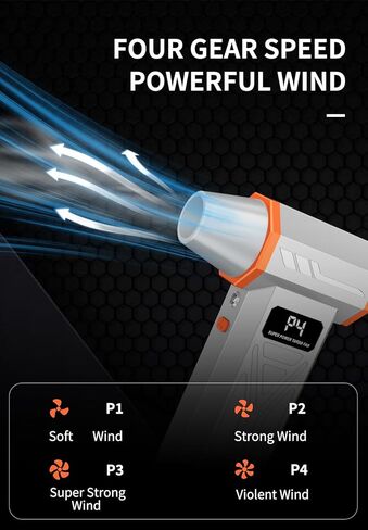 AS-S50 Electric Air Duster-130000RPM Super Power Cordless Air Duster, 4-Gear Adjustable Mini Blower with Fast Charging, Dust Blower for Computer, Keyboard, House, Outdoor and Car in Kuwait