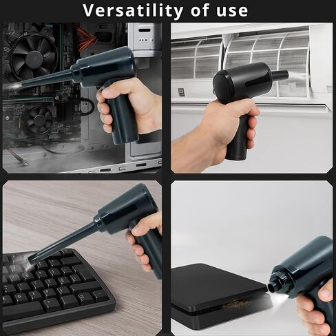 Lapstore Car Car Cordless Portably-3-in-1 فراغ محمول ، Duster Air Duster & Velatorator ، 53000 دورة في الدقيقة محرك 3 سرعات ، بطارية مزدوجة 2000 مللي أمبير في الساعة ، شحن USB-C سريع للسيارة ، المنزل ، السفر (الأسود) in Saudi Arabia