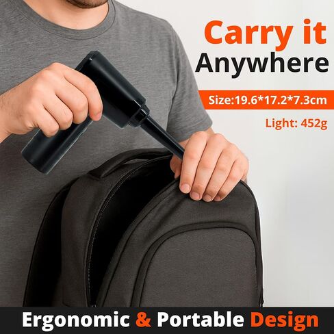 Lapstore Car Car Cordless Portably-3-in-1 فراغ محمول ، Duster Air Duster & Velatorator ، 53000 دورة في الدقيقة محرك 3 سرعات ، بطارية مزدوجة 2000 مللي أمبير في الساعة ، شحن USB-C سريع للسيارة ، المنزل ، السفر (الأسود) in Saudi Arabia