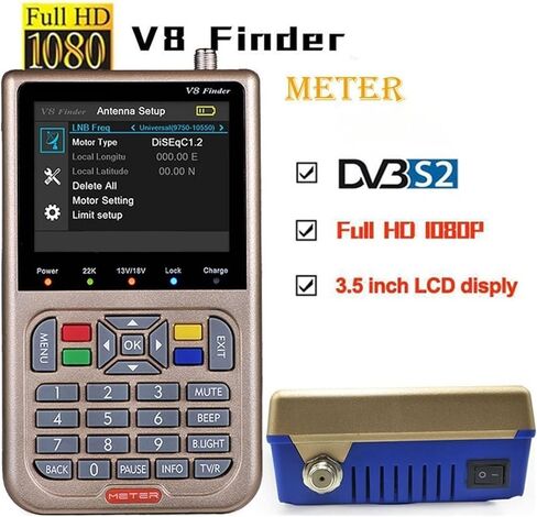 Finder Digital Satellite Finder ، V8 Finder Meter (V-73HD) 1080p الإصدار HD Meterdigital Convector Coken in Kuwait